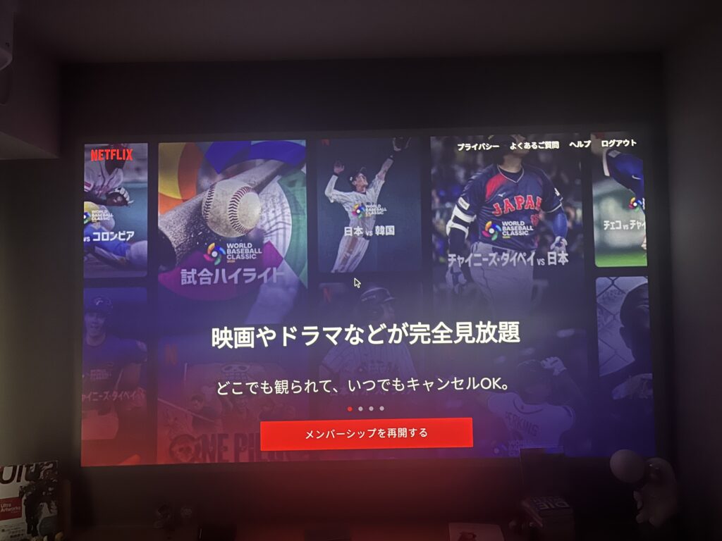 Netflix をAladdin X2 Plusで表示しポインター操作している画面
