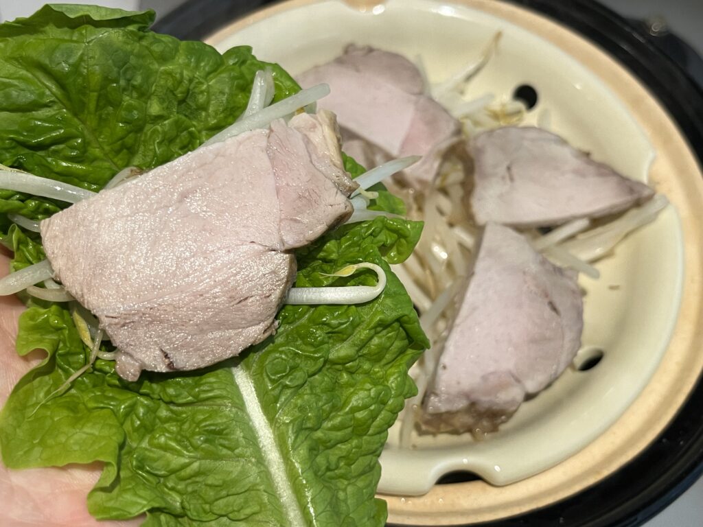 かまどさんで温め直したポッサム