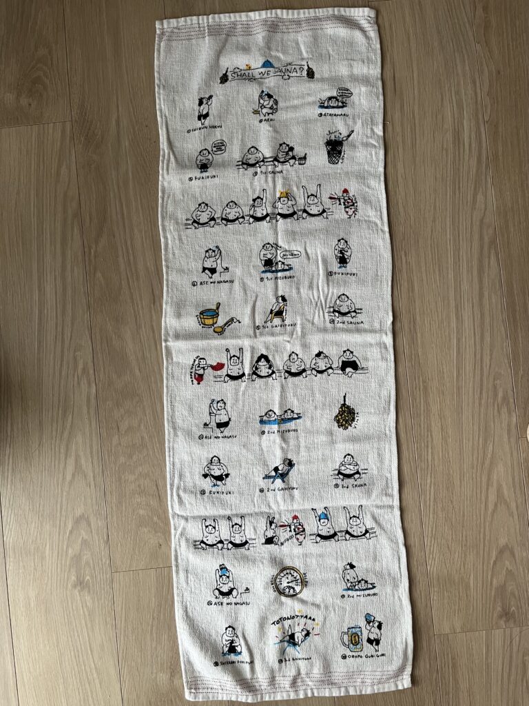 てぬぐいを広げた様子