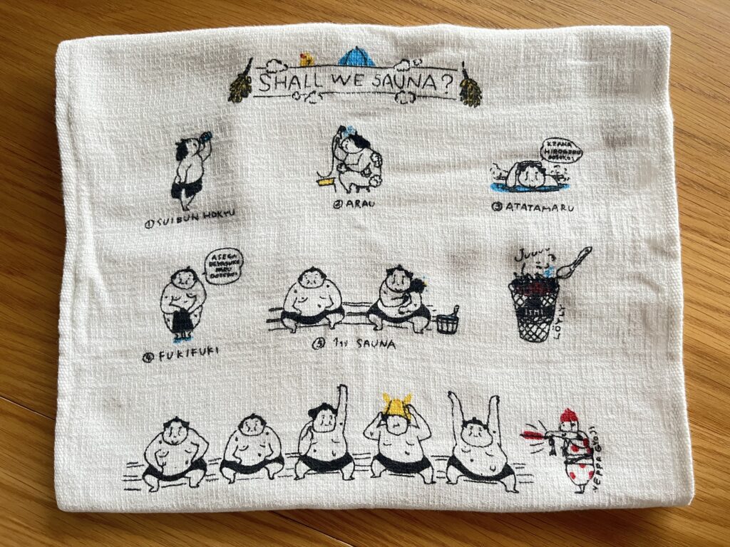 お相撲さんがらのタオルてぬぐい