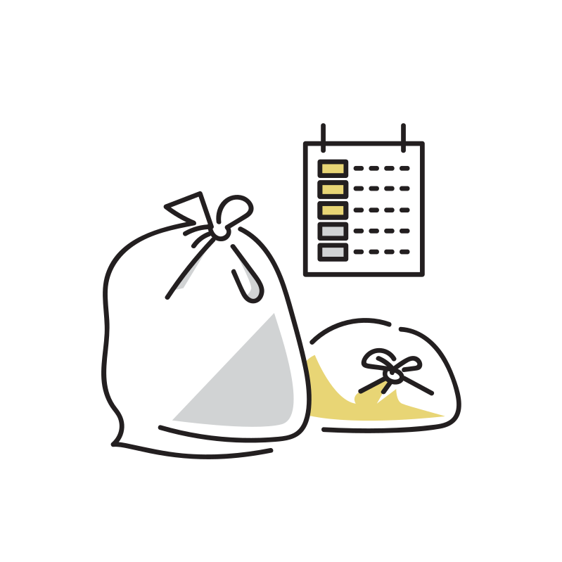 ゴミ捨てのイラスト