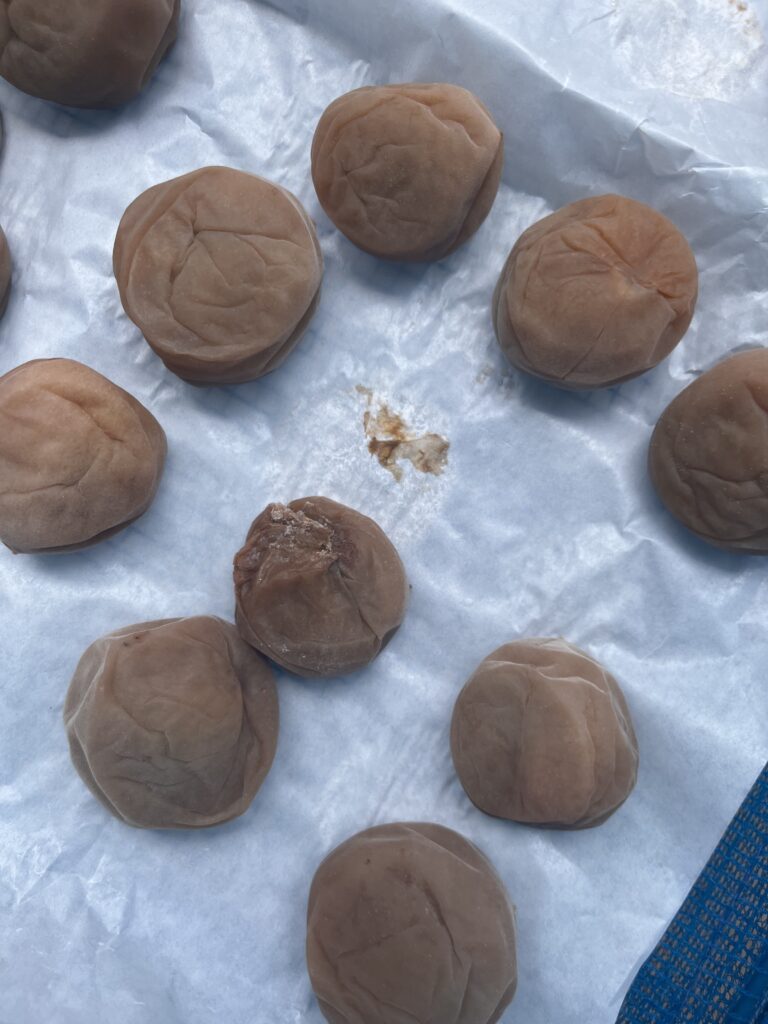 梅干し 大粒 割れる クッキングシート くっつく
