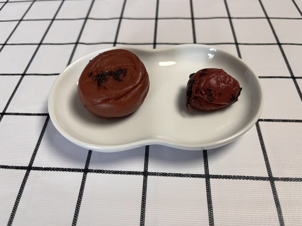 梅干し 大粒 小粒 サイズ比較